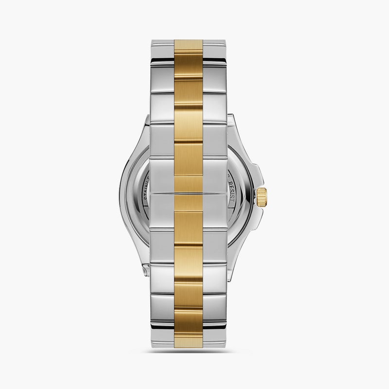 Omax Men's Dual Tone Analog Watch with Green Dial - Image 3